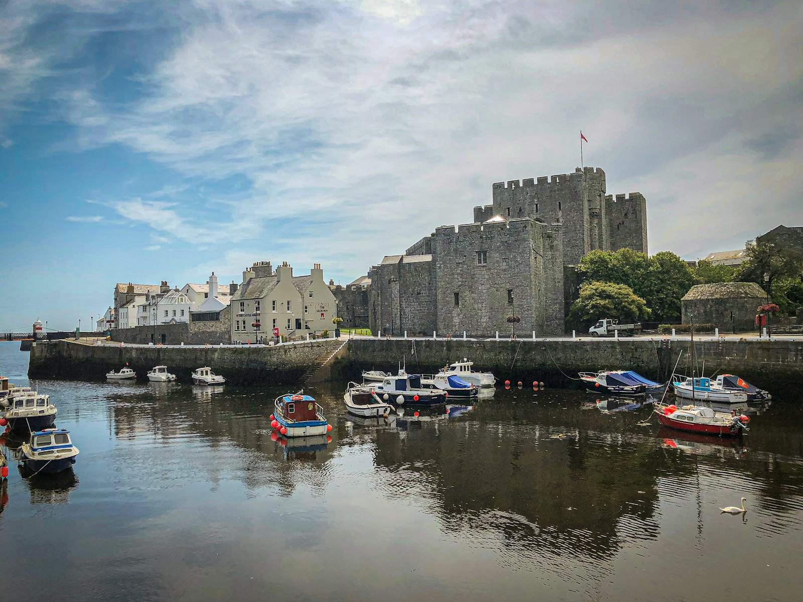 Castletown harbour and castle on the Isle of Man