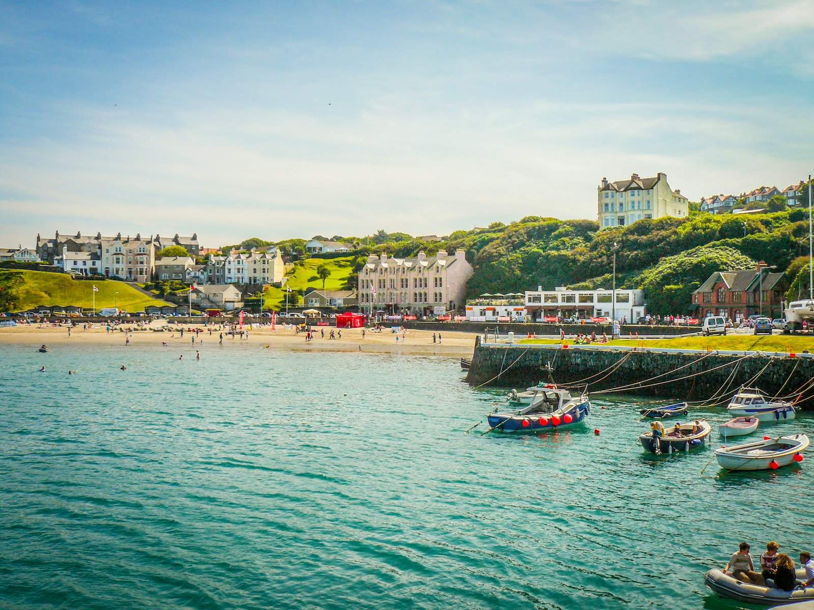 Boats in a harbour village on the Isle of Man