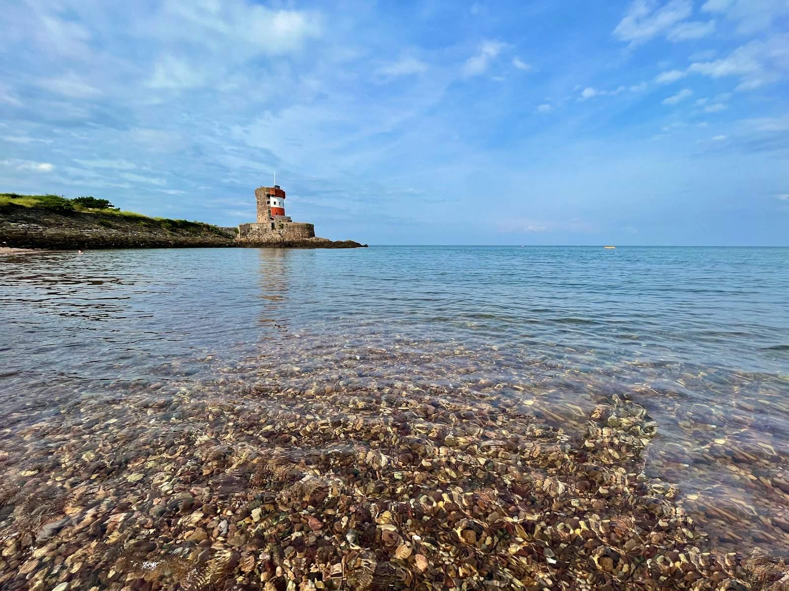 Archirondel Tower and the sea on the east coast of Jersey